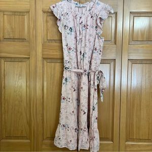 Loft Blush Pink Floral Dress Size Medium NWT
